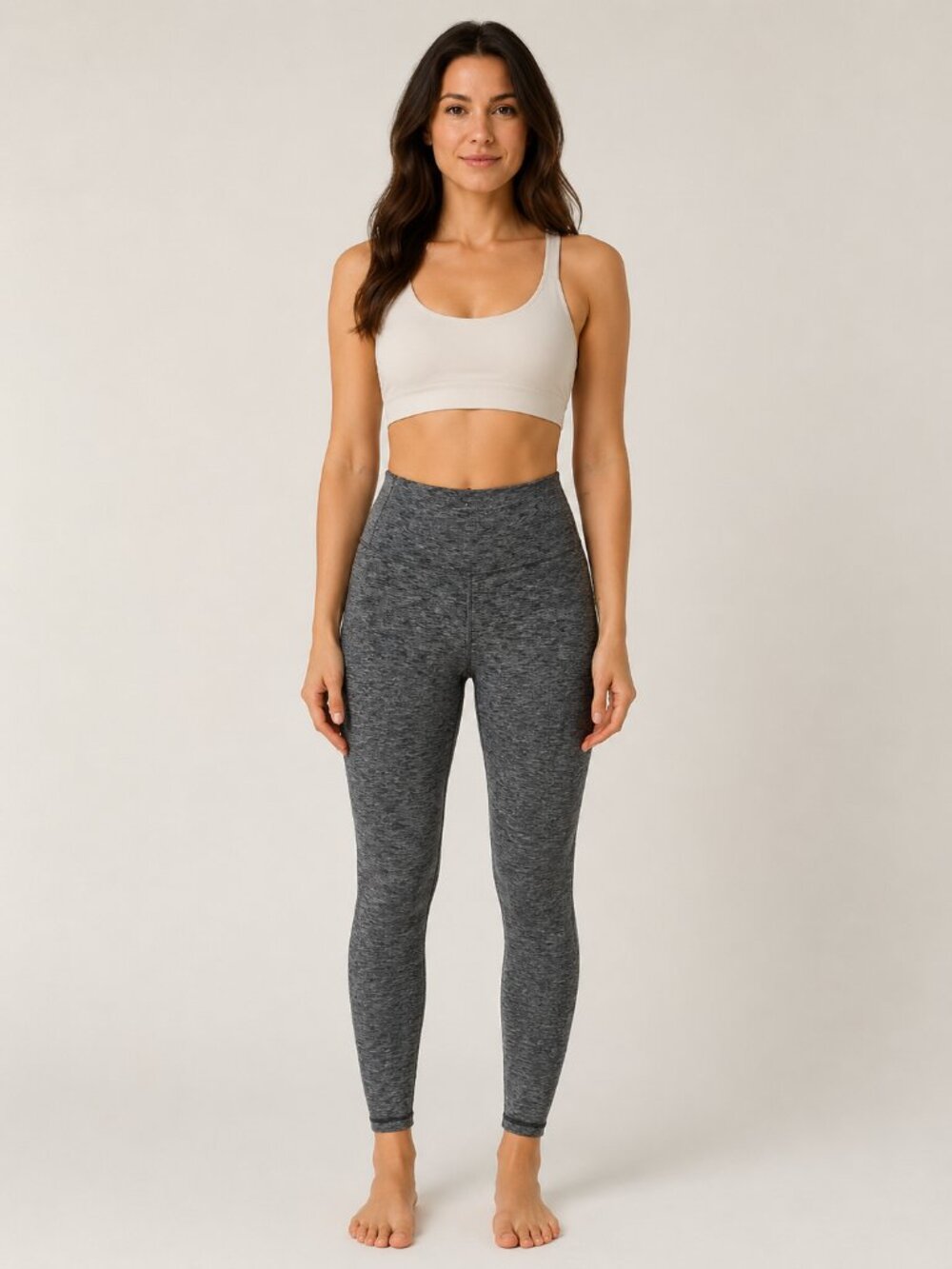 TNA Aritzia High Rise Athletic Leggings Gray Heather Size Small Yoga Gym Workout